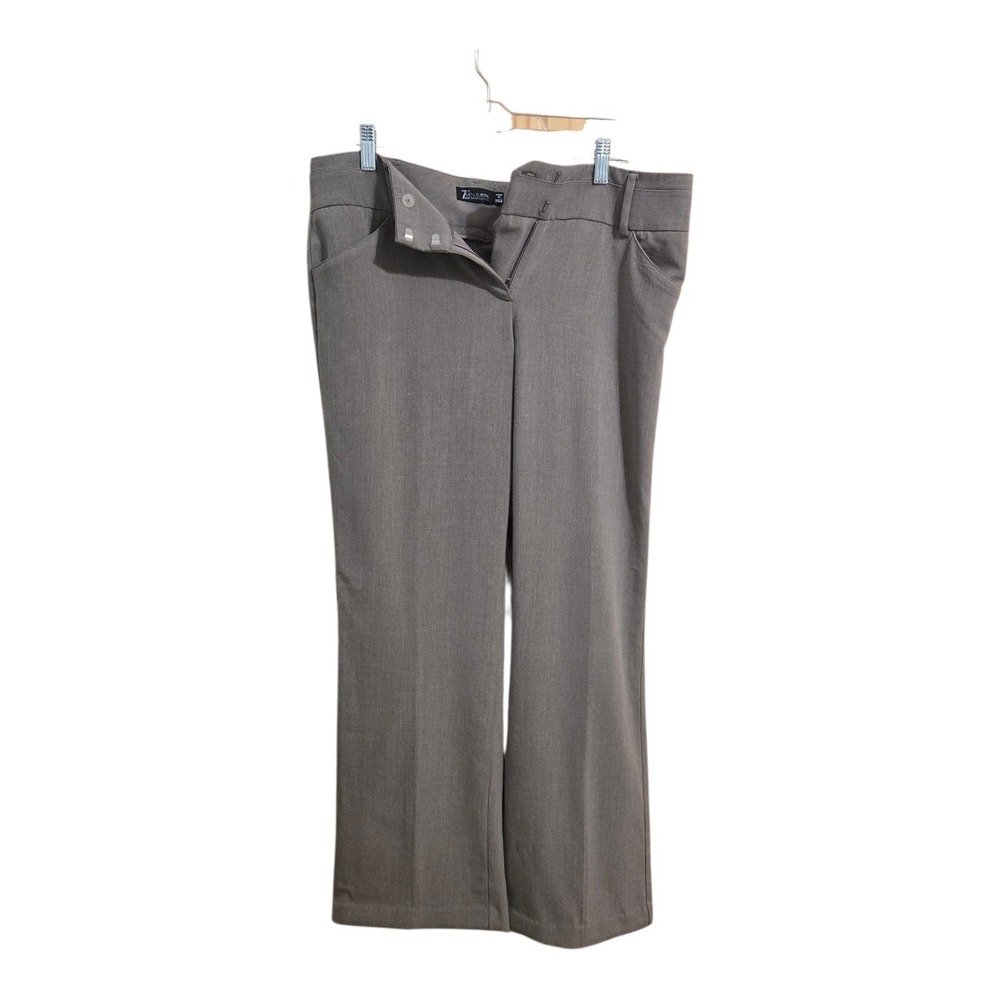 NY&C 7th Avenue Suiting Collection Taupe Brown Wide Leg Dress Pants Womens 12